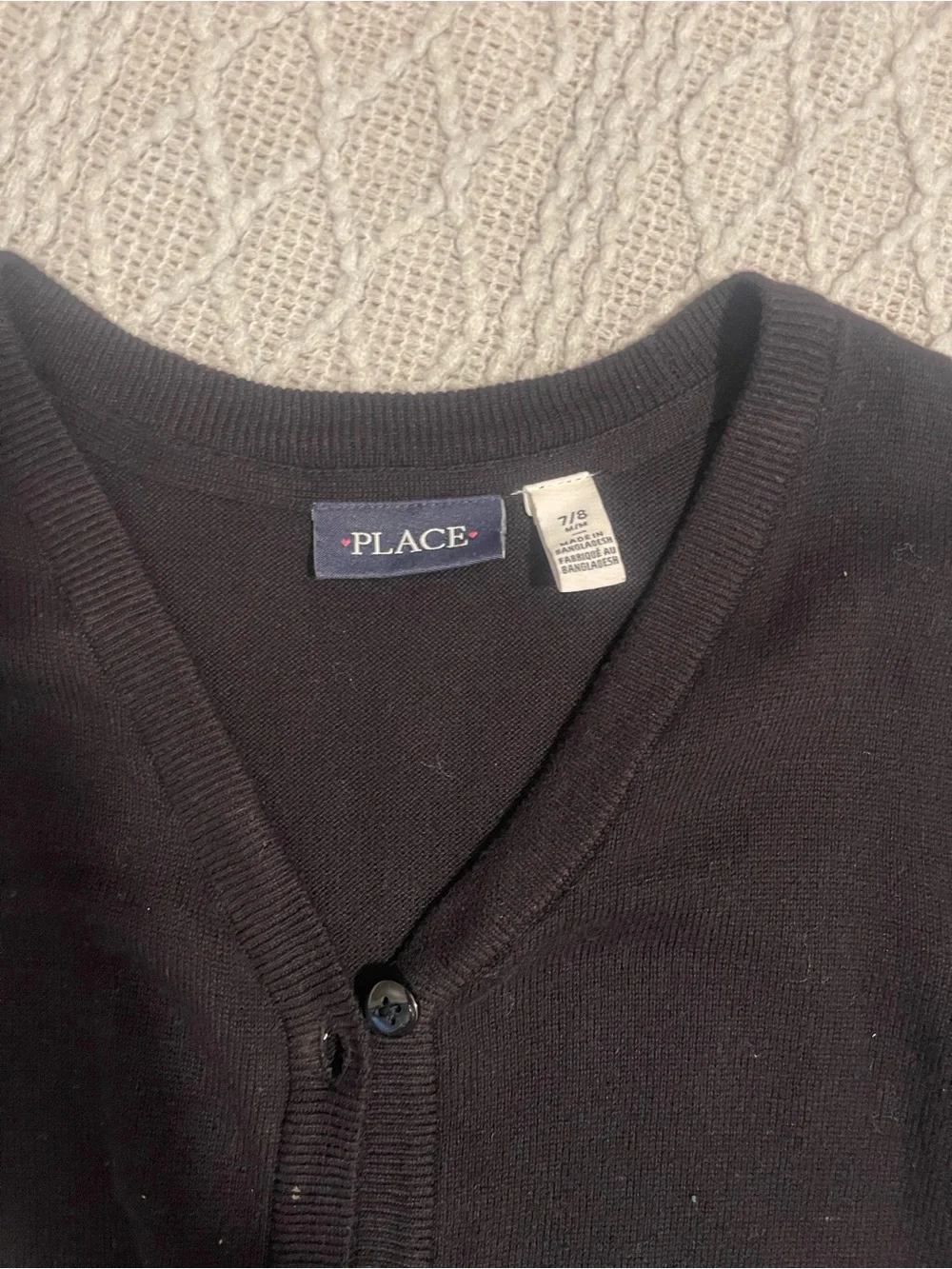 The Children's Place Black Button-Up V-Neck Cardigan
